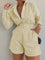 Beige linen co-ord set front view