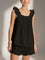 Black loungewear set with ruffle details front view