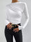 White top with ruched draping front view