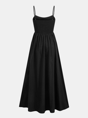 Black maxi dress with cutout detail studio front view