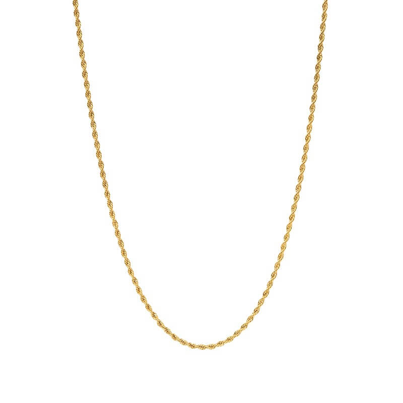 Halsketting, gedraaide touwketting, metaallegering, goud of zilver, dames