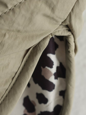 Jas luipaardprint beige detail schouder