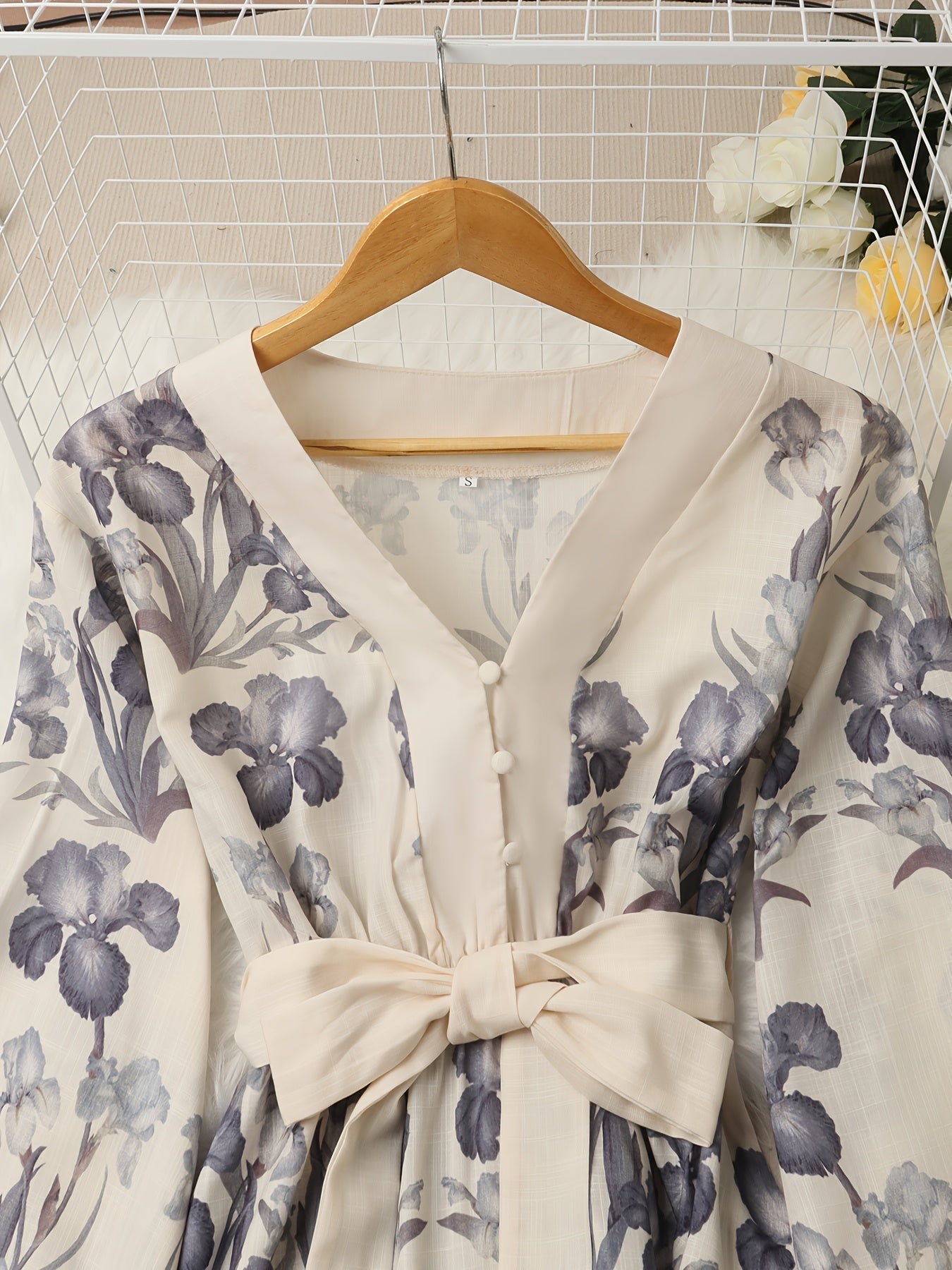 Bloemenprint V-Hals Damesjurk | Elegante Zomerjurk 3