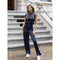 Jumpsuit blauw satijnzijde zijaanzicht