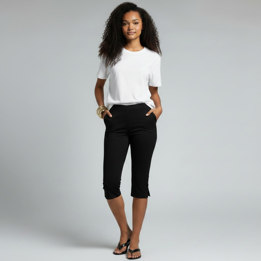 Fayen driekwart broek met elastische taille voor dames