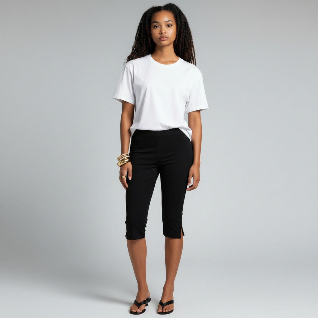 Fayen driekwart broek met elastische taille voor dames