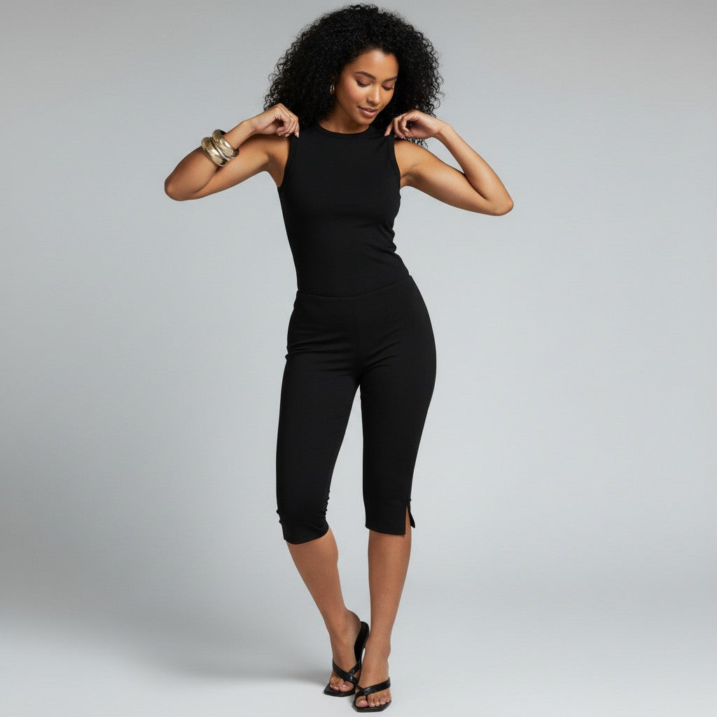Fayen driekwart broek met elastische taille voor dames