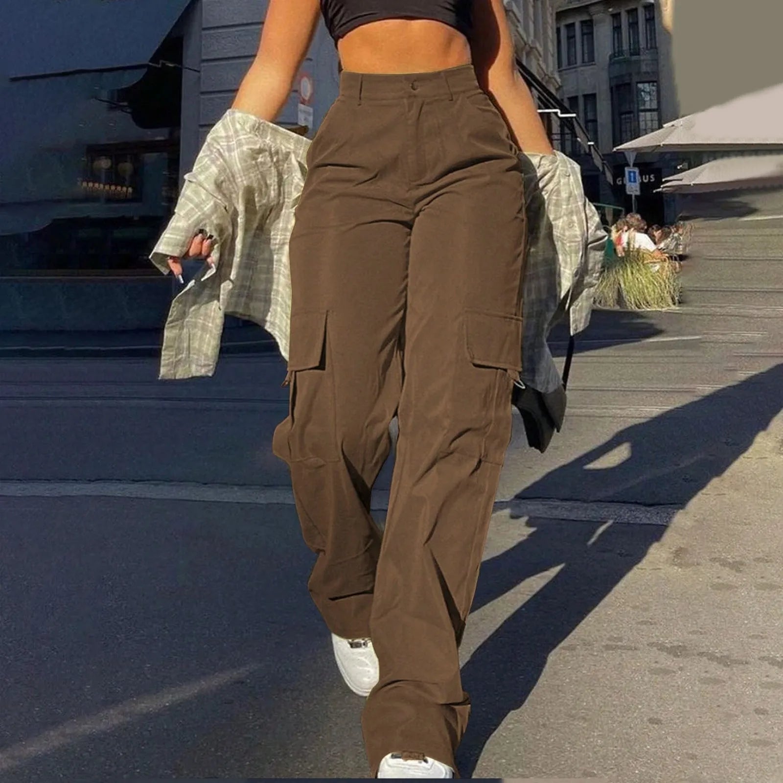 Carly | Dames Cargo Broek - Hoge Taille, Casual Chic met Functionele Zakken 0
