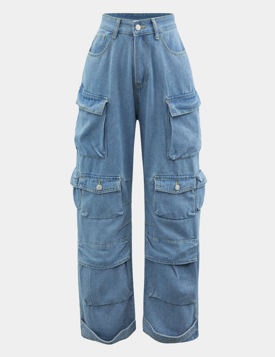 Caro | Dames Spijkerbroek - Wijde Pijpen met Meerdere Zakken, Casual Chic 4