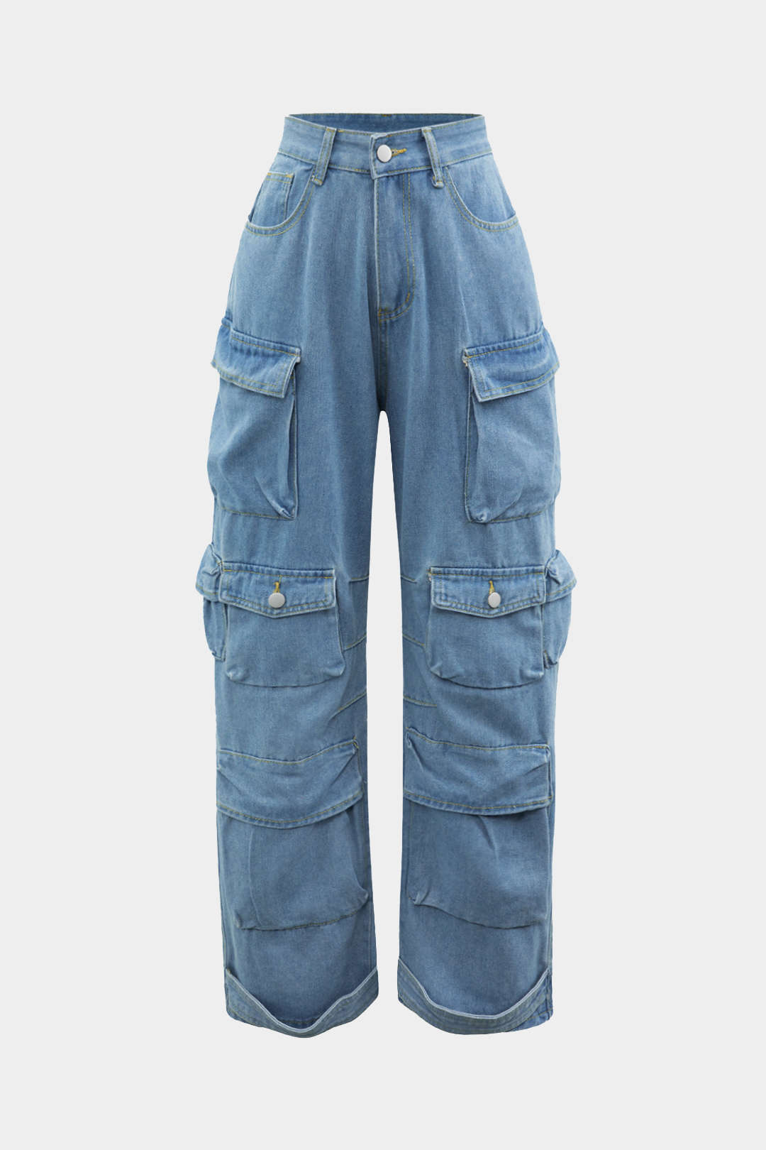 Caro | Dames Spijkerbroek - Wijde Pijpen met Meerdere Zakken, Casual Chic 4
