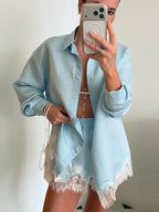 Celia | Dames Strandoverhemdset - Kanten Patchwork, Relaxed Fit 1