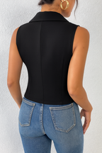 Zwart vest met detaillering rugzijde
