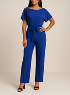 Brecht Wijdvallende jumpsuit met strikceintuur en elegante pijpen voor dames