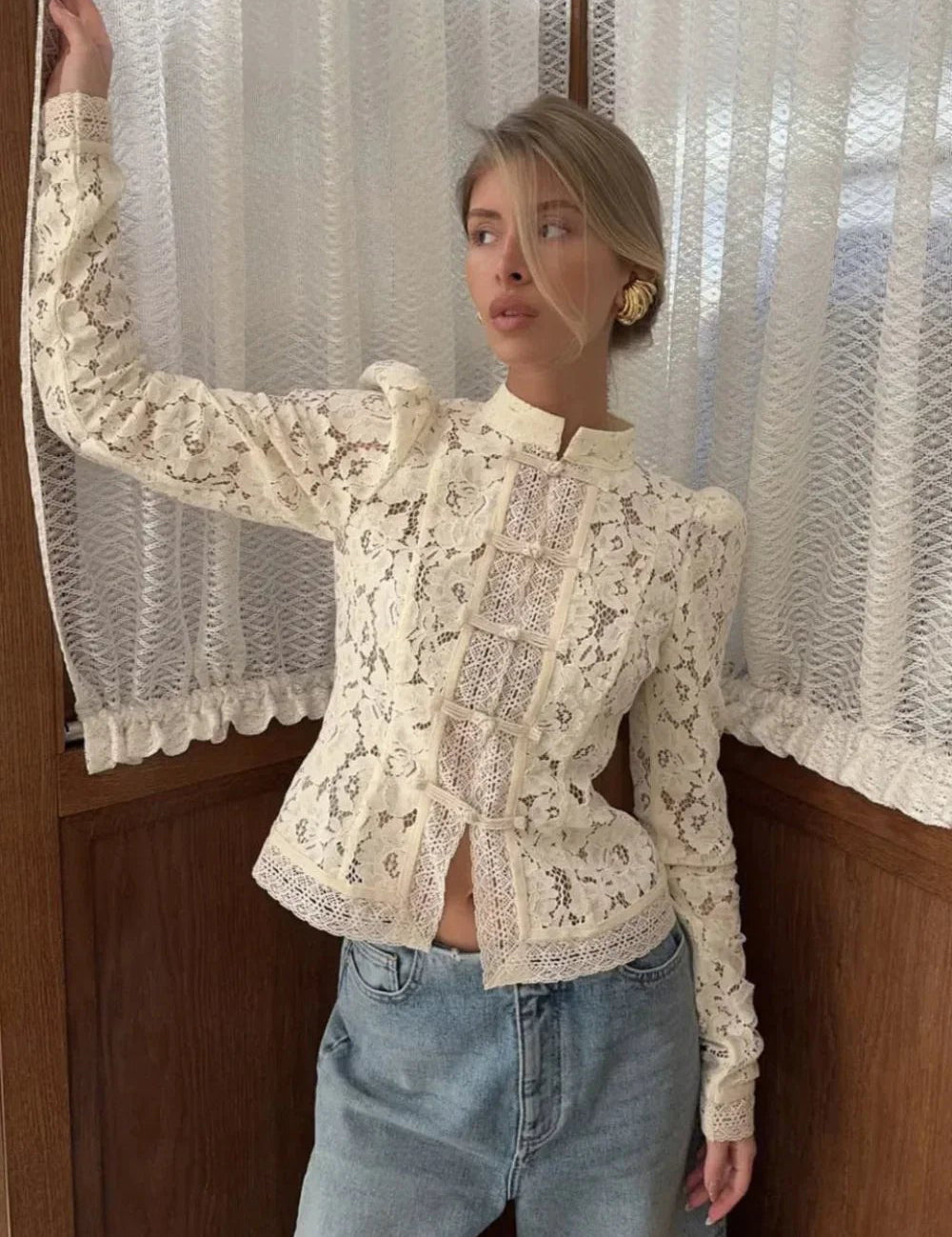 Cleo | Dames Kanten Blouse - Ademend en Elegant 5
