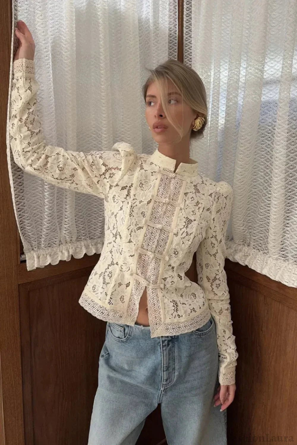 Cleo | Dames Kanten Blouse - Ademend en Elegant 5