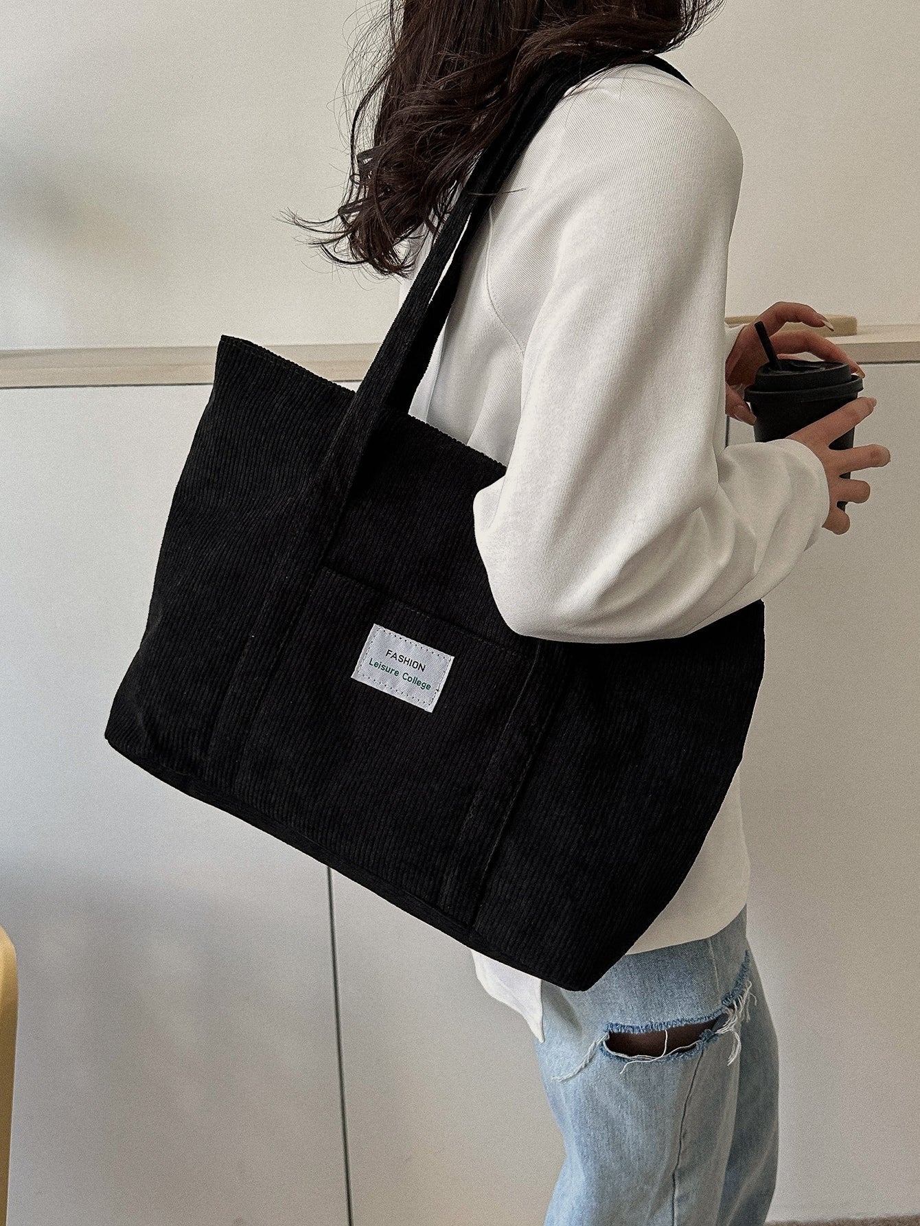 Cora | Grote Tote Tas voor Vrouwen - Zachte Corduroy, Ruim Ontwerp 12