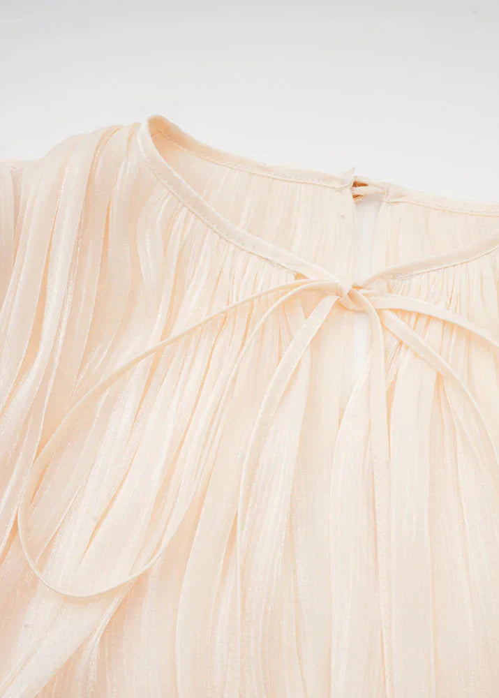 Blouse met striknek en synthetisch satijnachtig mengsel voor dames