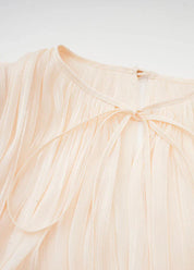 Blouse met striknek en synthetisch satijnachtig mengsel voor dames