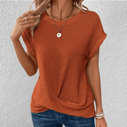 Dames Gebreide Top met Wafelstructuur | Blouse Dames Amber 2
