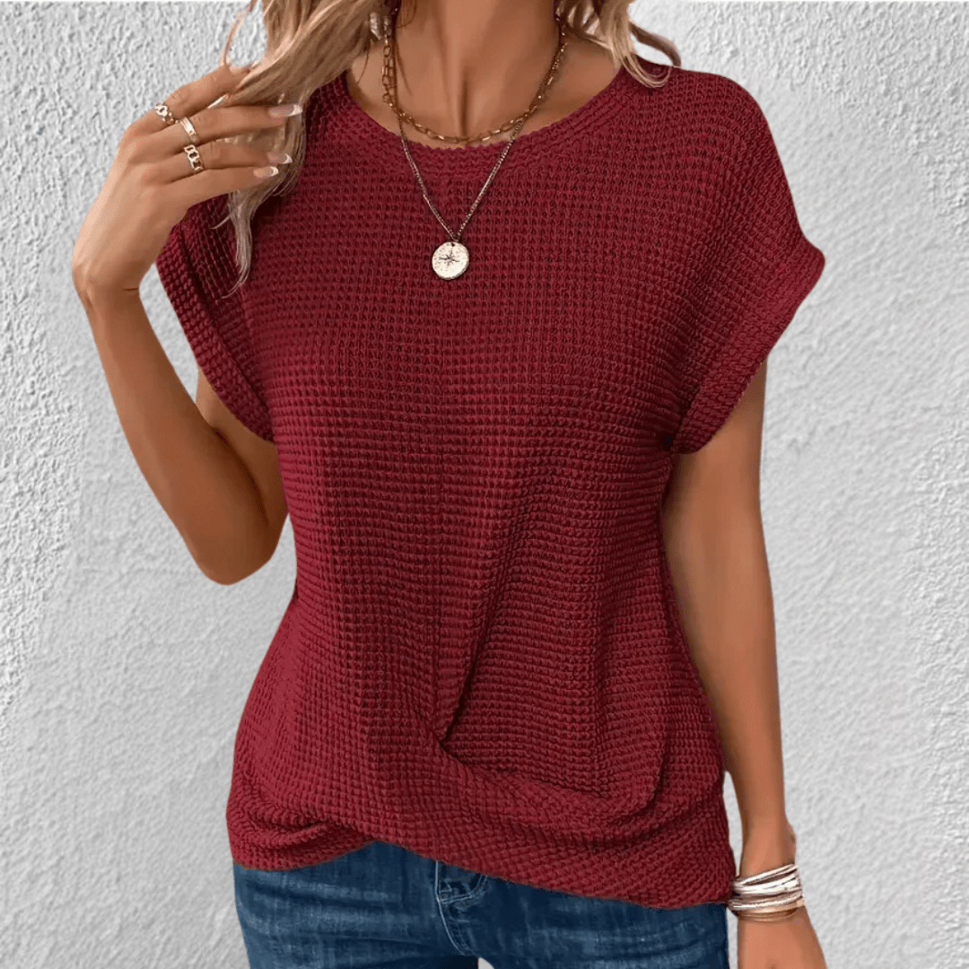 Dames Gebreide Top met Wafelstructuur | Blouse Dames Amber 3