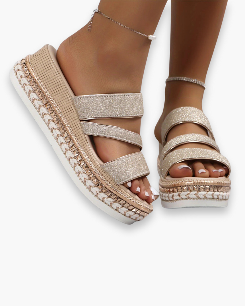 Zara Luchtige sandalen met open structuur en platte zool voor dames