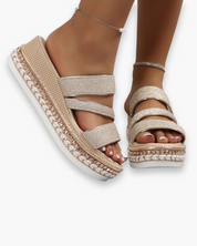 Zara Luchtige sandalen met open structuur en platte zool voor dames