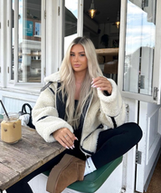 Daria | Dames Jack - Leren Oversized, Blauw met Warme Voering 1