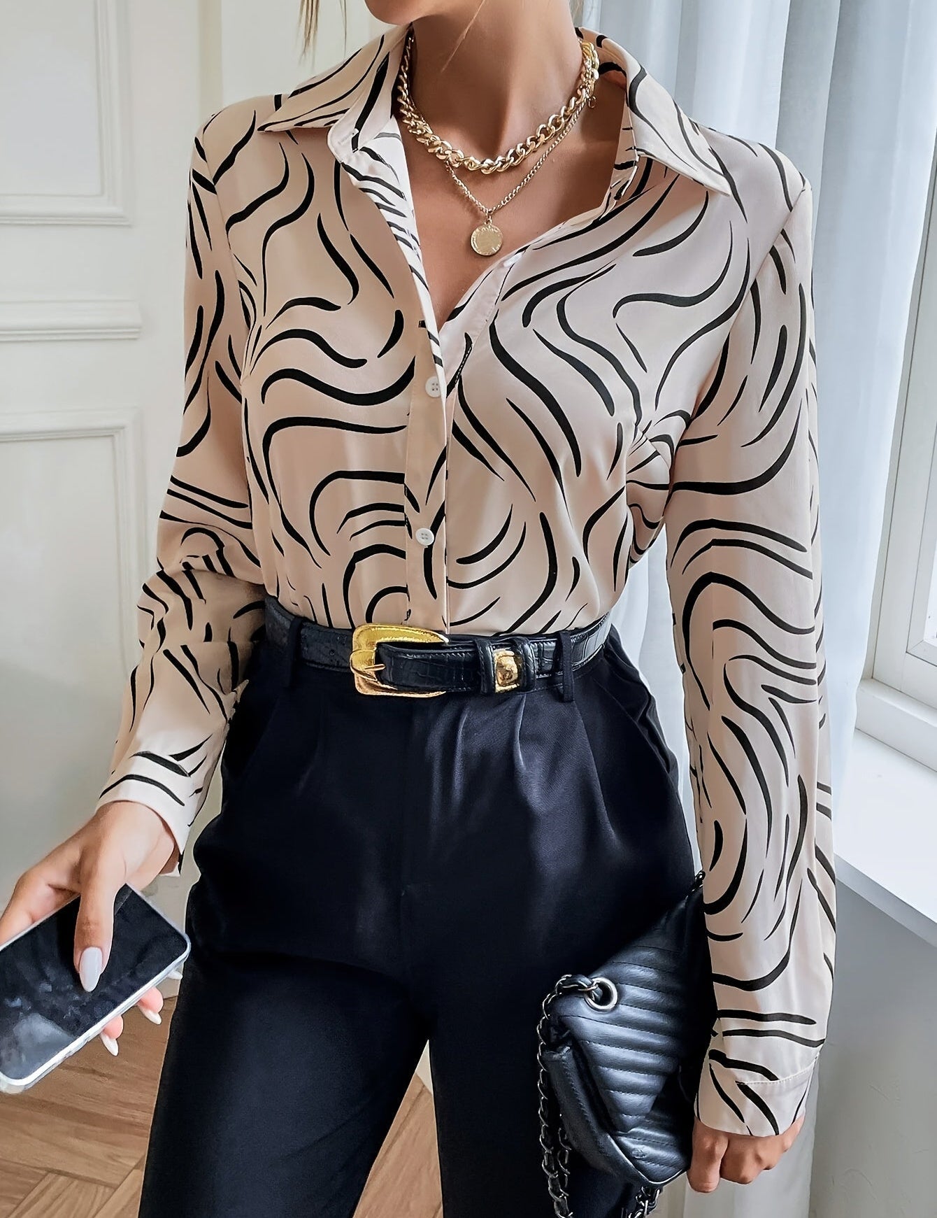 Elegante Dames Blouse met Lange Mouwen | Stijlvol en Comfortabel 1