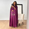 Kaftan jurk met luchtige cape mouwen paars model shot