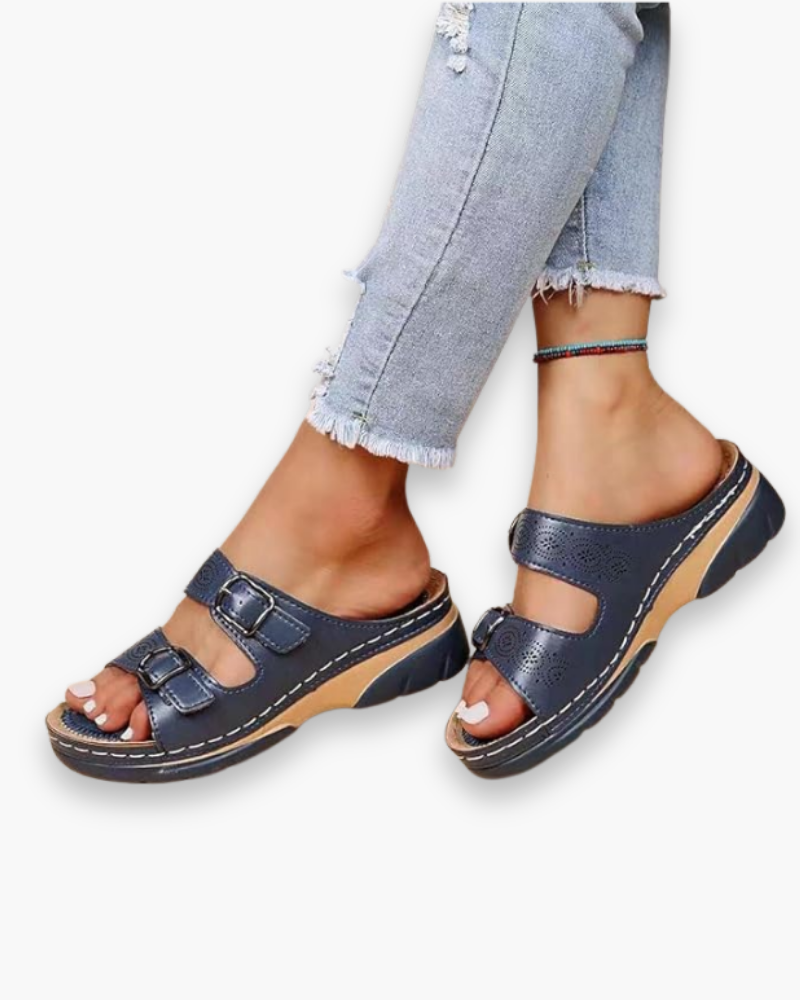 Inès platte sandalen met open bandjes en ademend voetbed voor dames