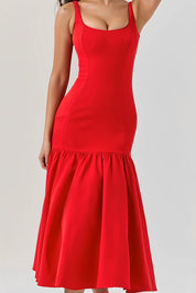 Eveline | Dames Midi Jurk - Hoogwaardige Stof met Ruches, Elegant Jurkje 5