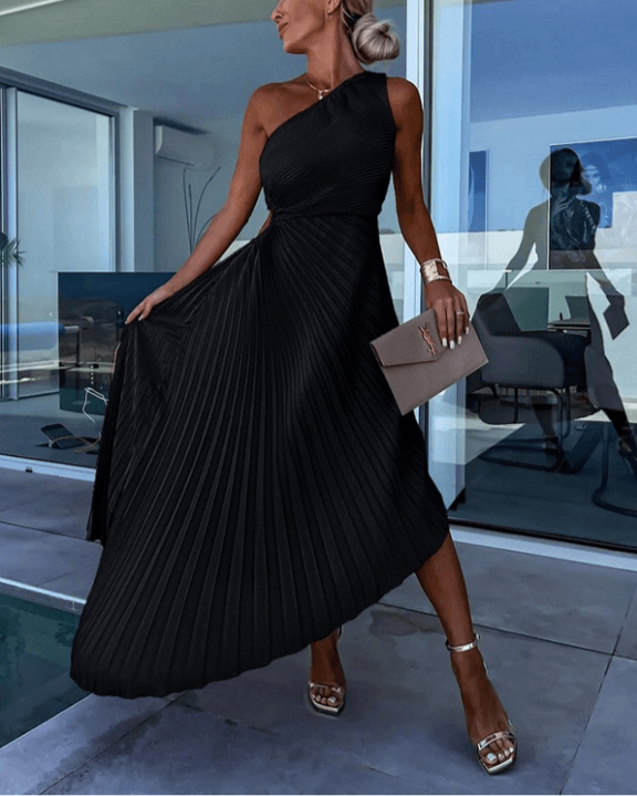 Evelyn | Dames Midi-jurk - Geplooide Elegantie voor Bruiloften en Galas 4