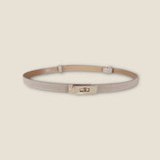 Riem, Kelly stijl gesp, leer, bruin, zwart of taupe, dames