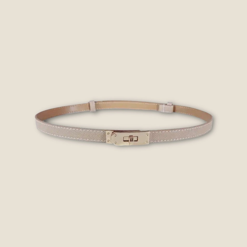 Riem, Kelly stijl gesp, leer, bruin, zwart of taupe, dames
