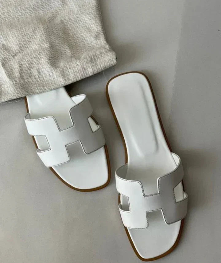 Fleur Leren sandalen met strakke H-design banden voor dames
