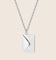 Silver envelope locket necklace front view