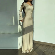 Francesca | Satijnen Maxi Jurk Dames met Vloeiend Silhouet 1