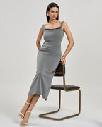 Gina | Dames Lange Jurk - Geplooid en Elegant Maxi Jurk 3