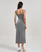 Gina | Dames Lange Jurk - Geplooid en Elegant Maxi Jurk 4