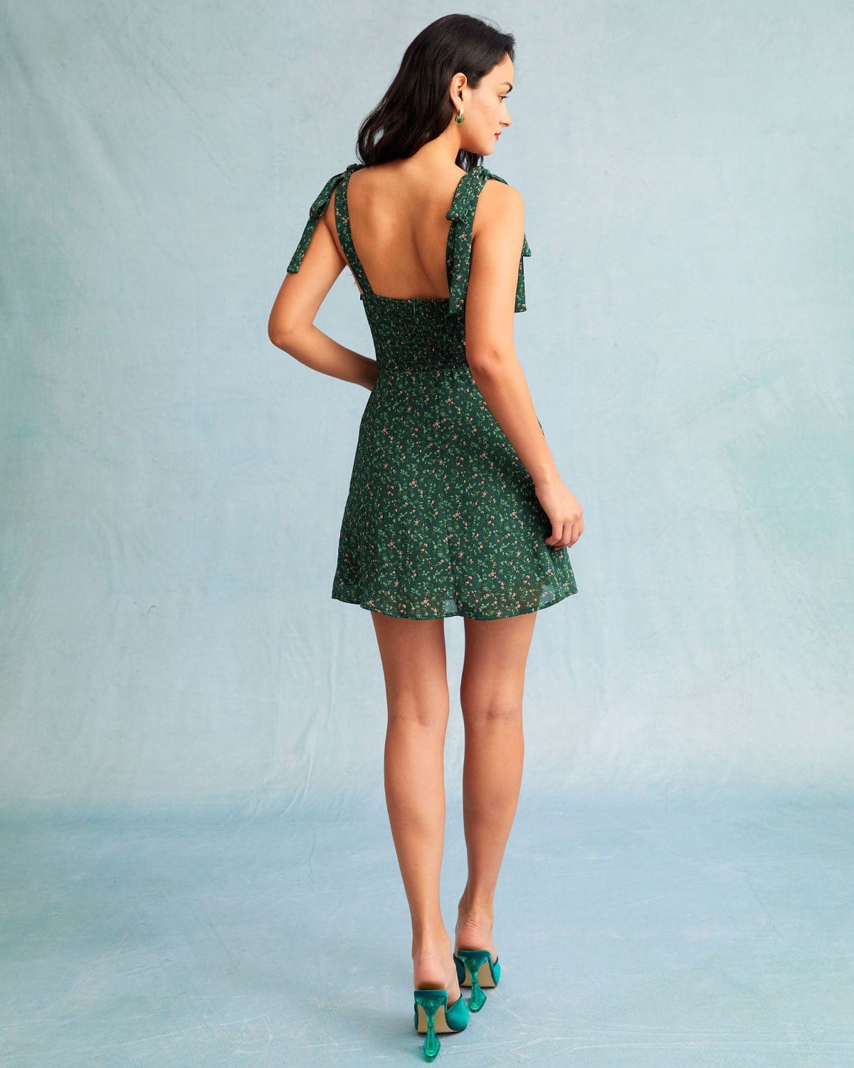 Gina | Dames Mini-Jurk - Bloemenprint met Hartvormige Halslijn, Flatterend A-lijnsilhouet 3