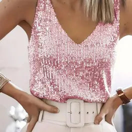 Brynn | Glamoureuze All-over Gouden Pailletten Top