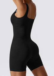 Black ribbed bodysuit side profile
