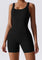 Black ribbed bodysuit front view