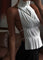 White pleated halter top with chain detail back view