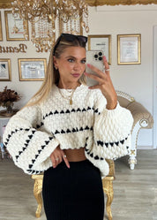 Mylie | Sweater Chunky Gebreid Gebroken Wit