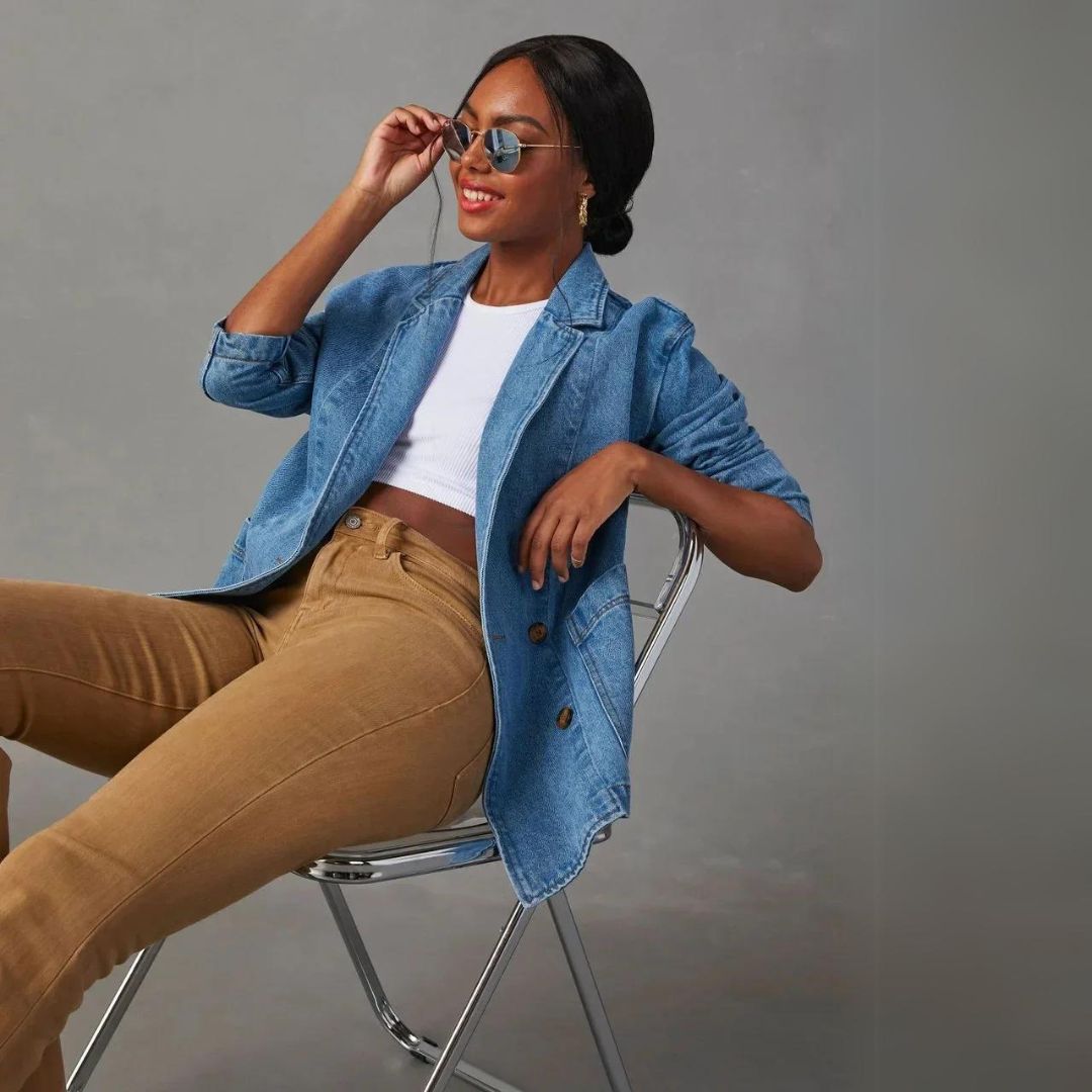 Lévi Blazer met borstzak en knoopsluiting van denim voor dames
