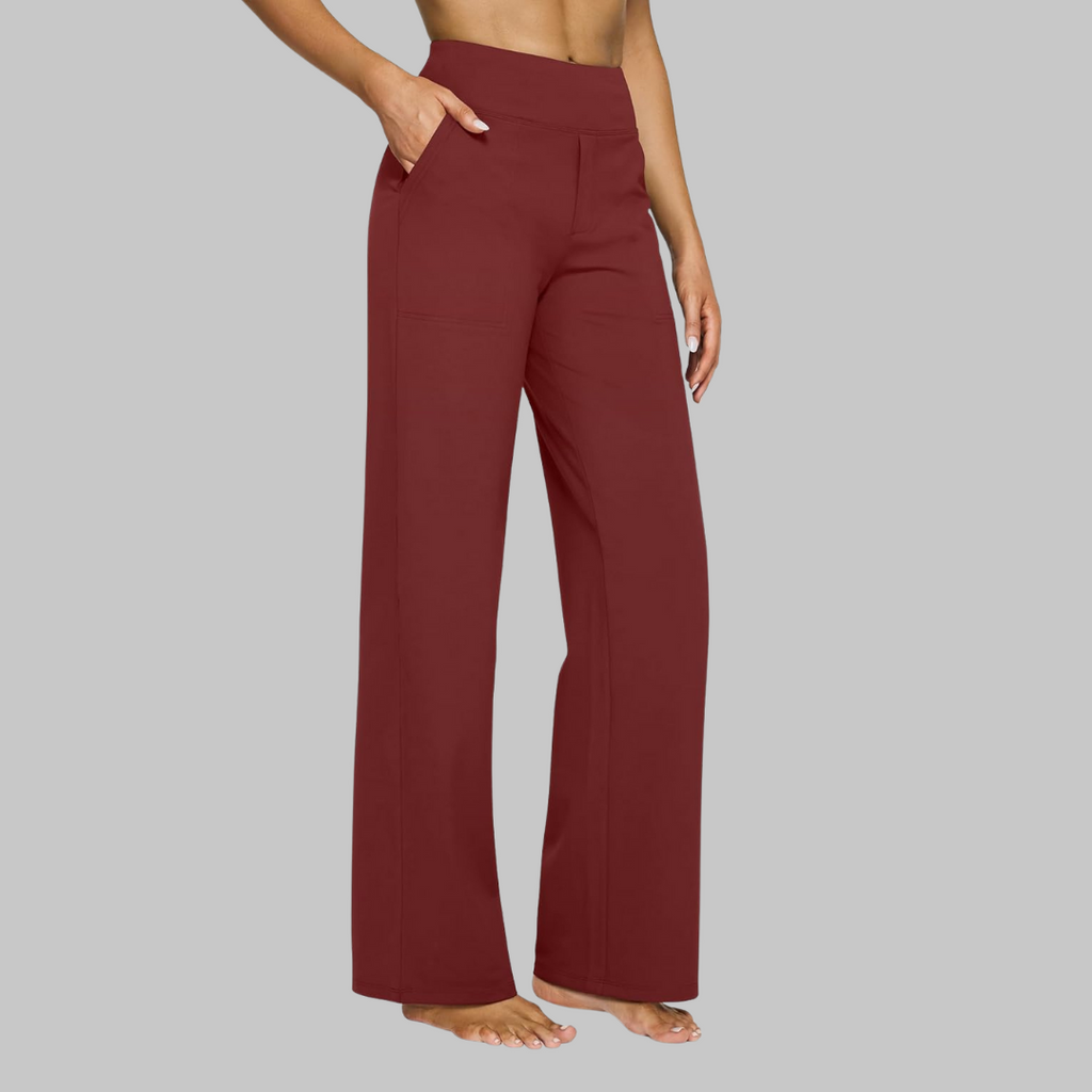 Broek dames rood comfort fit zij profiel