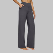 Broek dames donkergrijs comfort fit zijprofiel