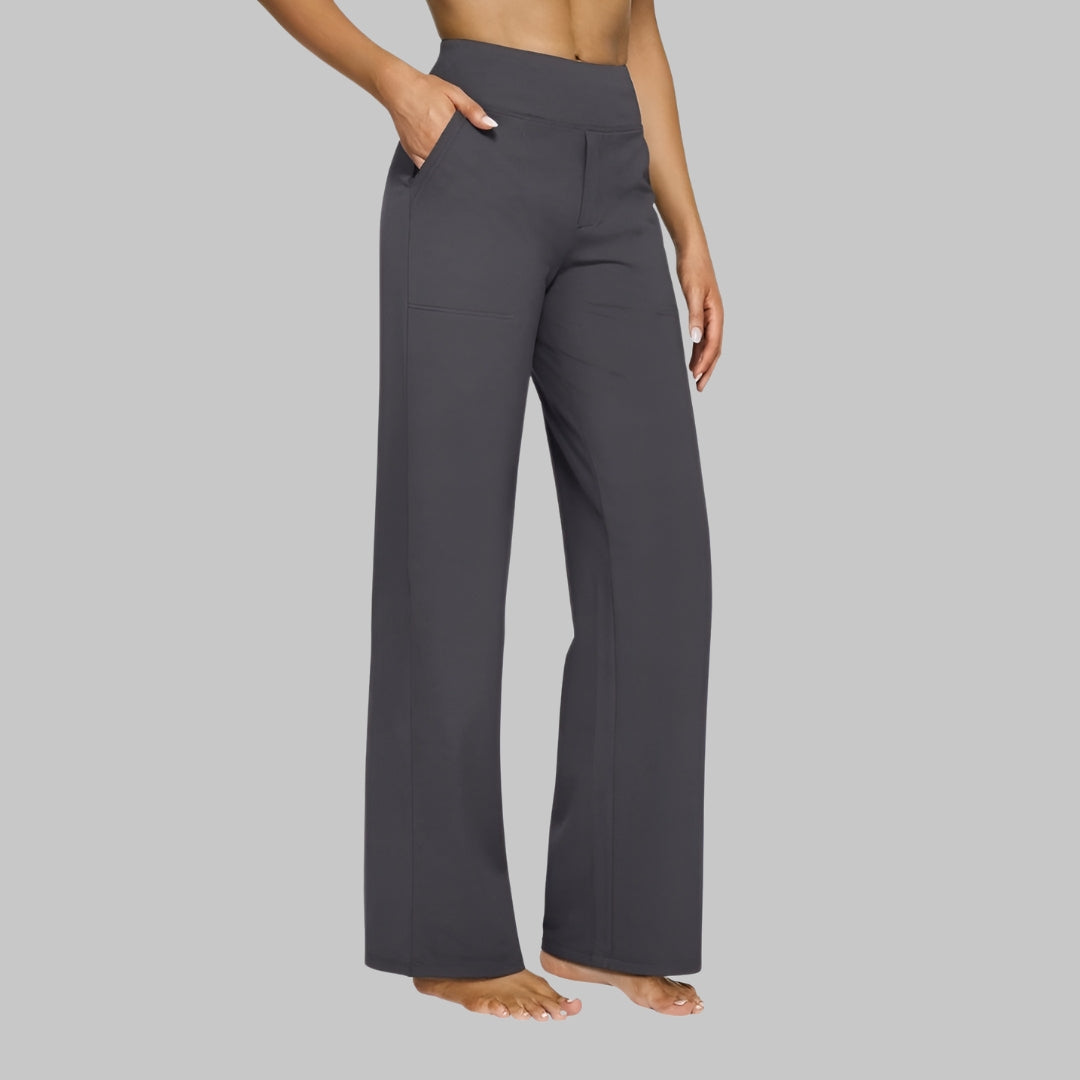Broek dames donkergrijs comfort fit zijprofiel