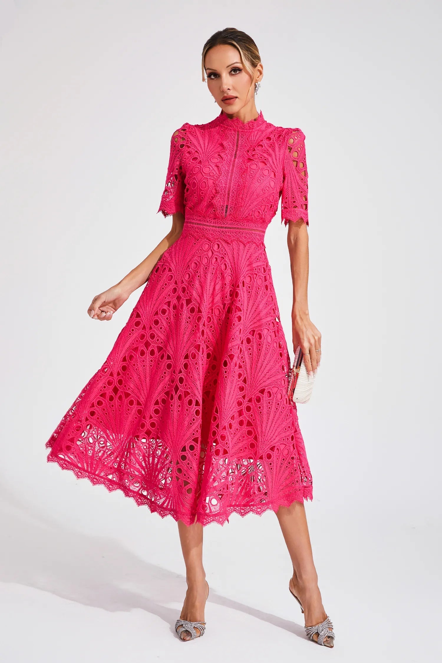 Lina | Dames Midi-jurk - Delicaat Kant, Elegant en Flatterend 0